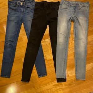 American Eagle Outfitters Women's Skinny Jeans - Blue, Black, Light Blue